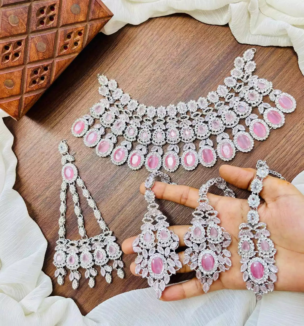 Zircon bridal set with jhumar