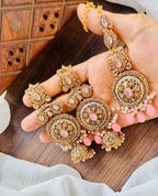 Long zircon earrings teeka