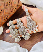 Long zircon earrings teeka
