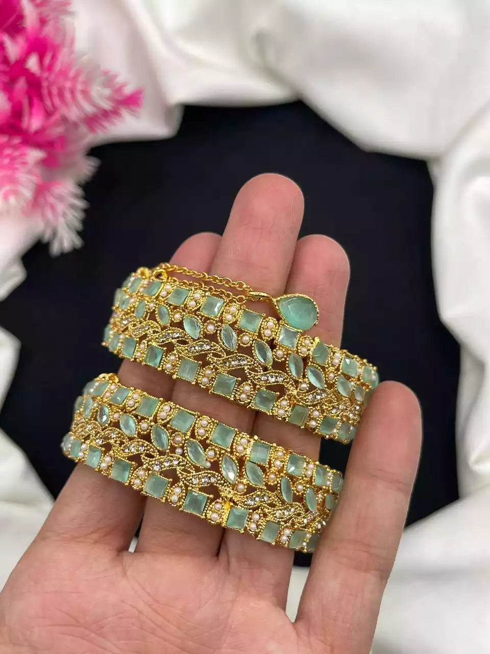 Zircon Openable Bangle Pair