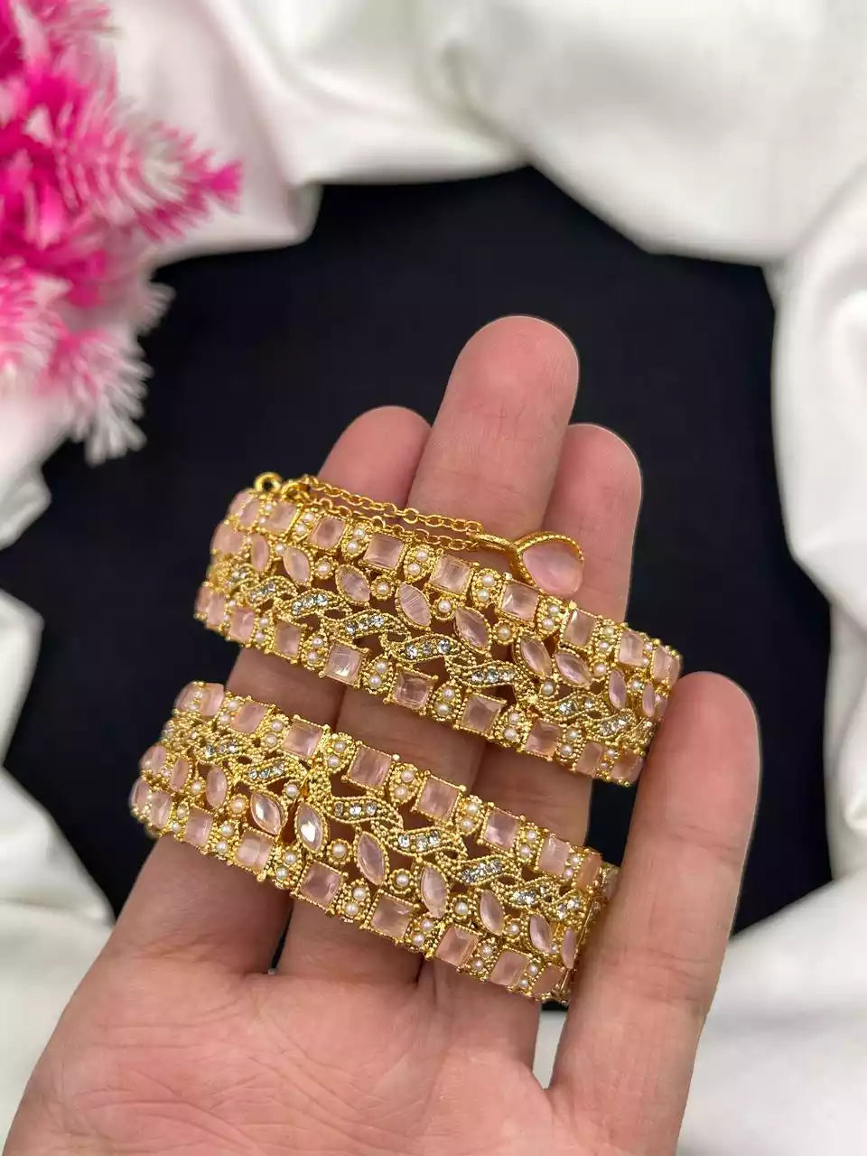 Zircon Openable Bangle Pair
