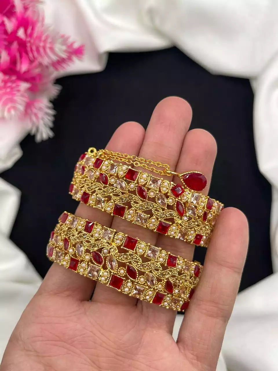 Zircon Openable Bangle Pair