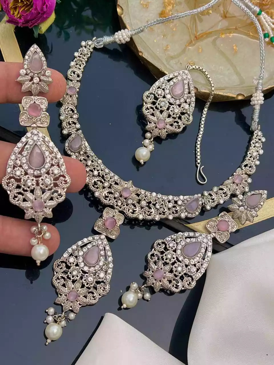 Gold plated necklace set