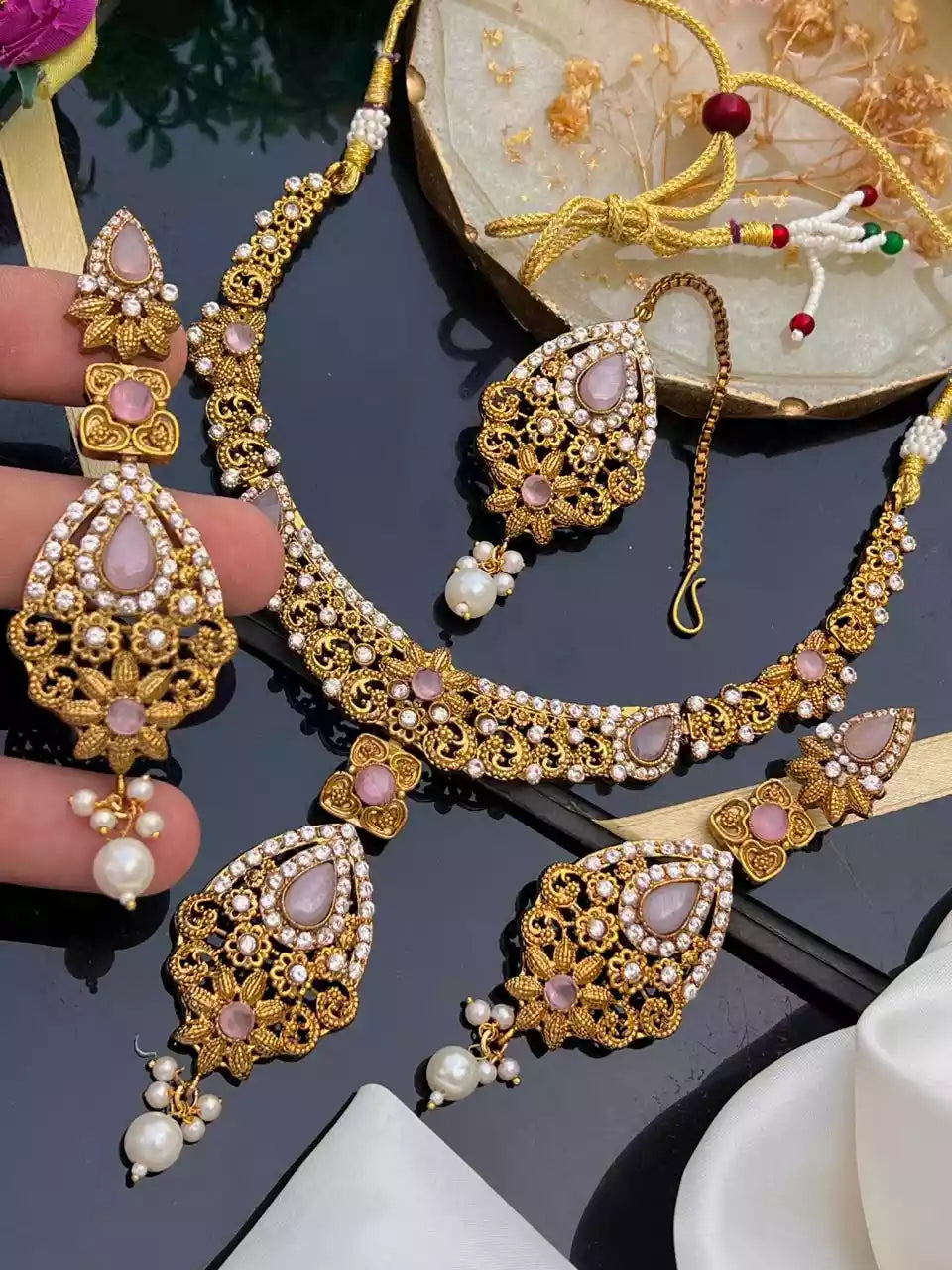 Gold plated necklace set