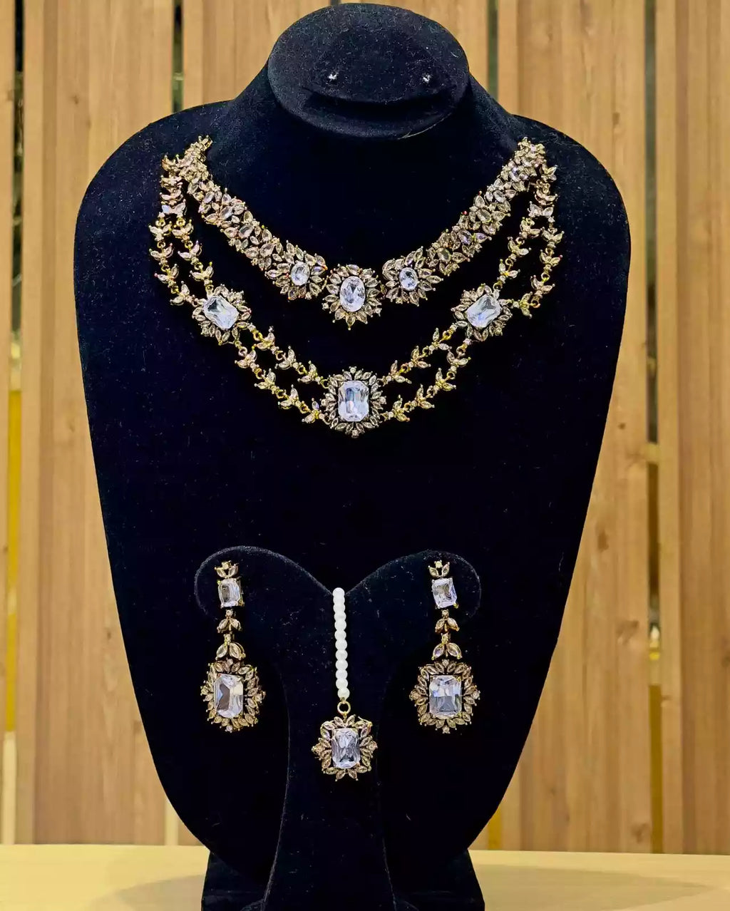 Double line necklace set