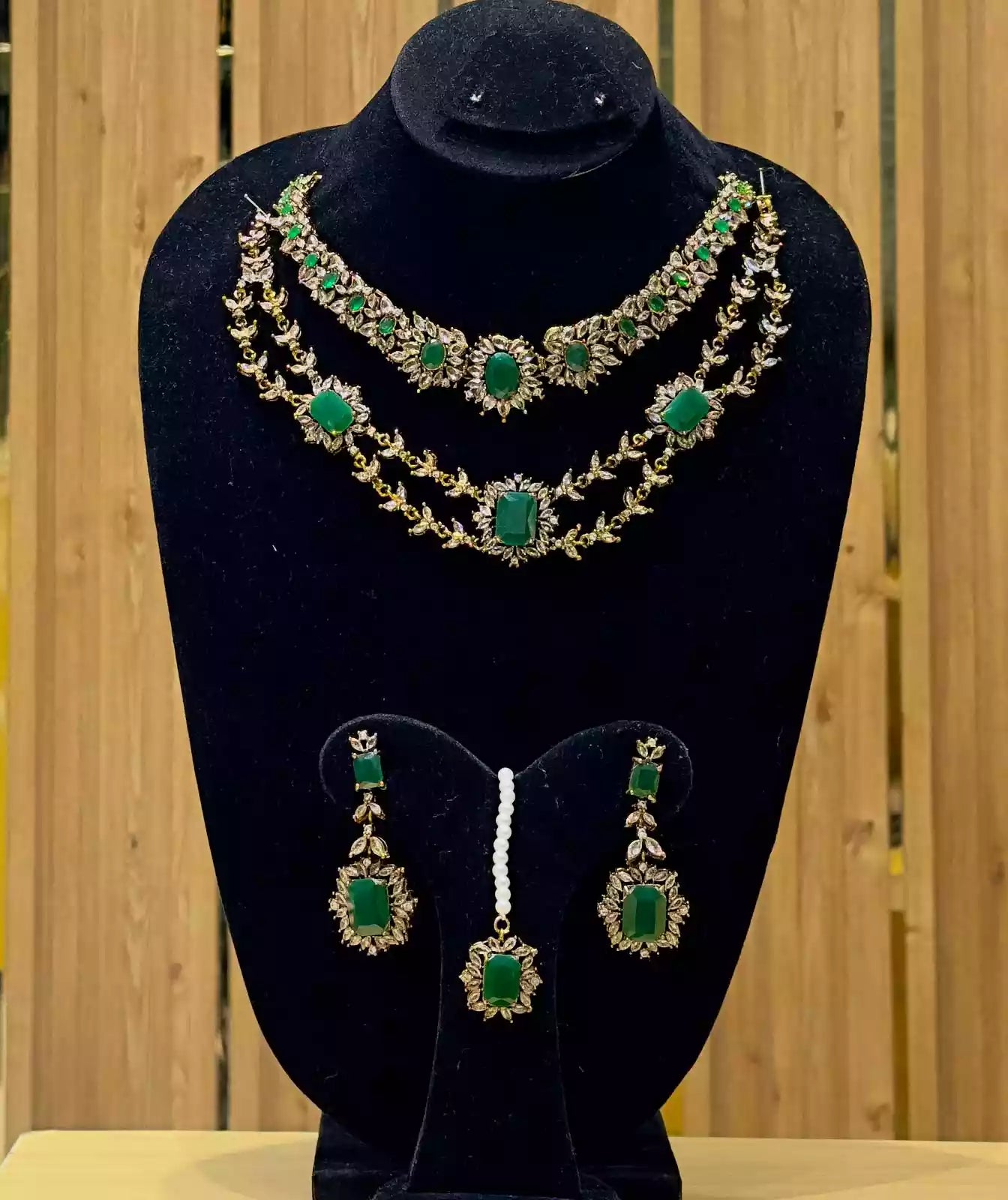 Double line necklace set