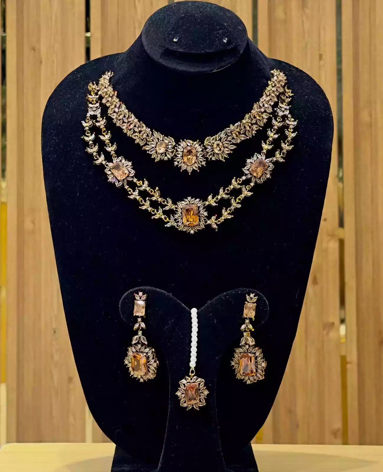 Double line necklace set