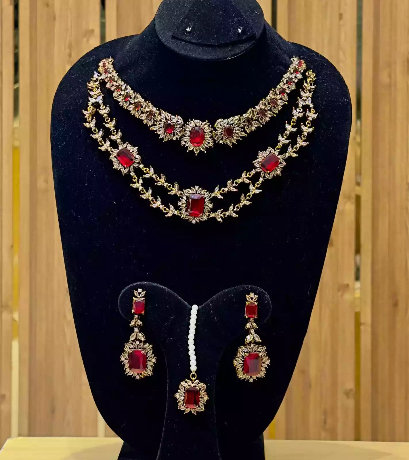 Double line necklace set