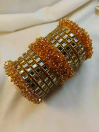 Kundan gajra bangles set
