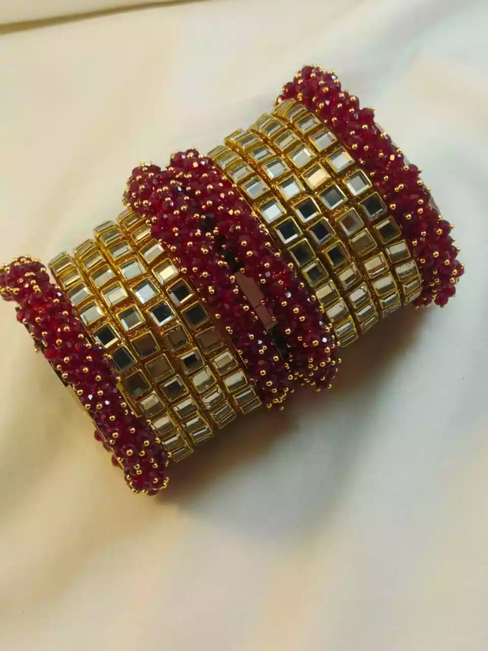 Kundan gajra bangles set