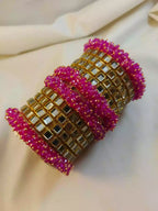 Kundan gajra bangles set