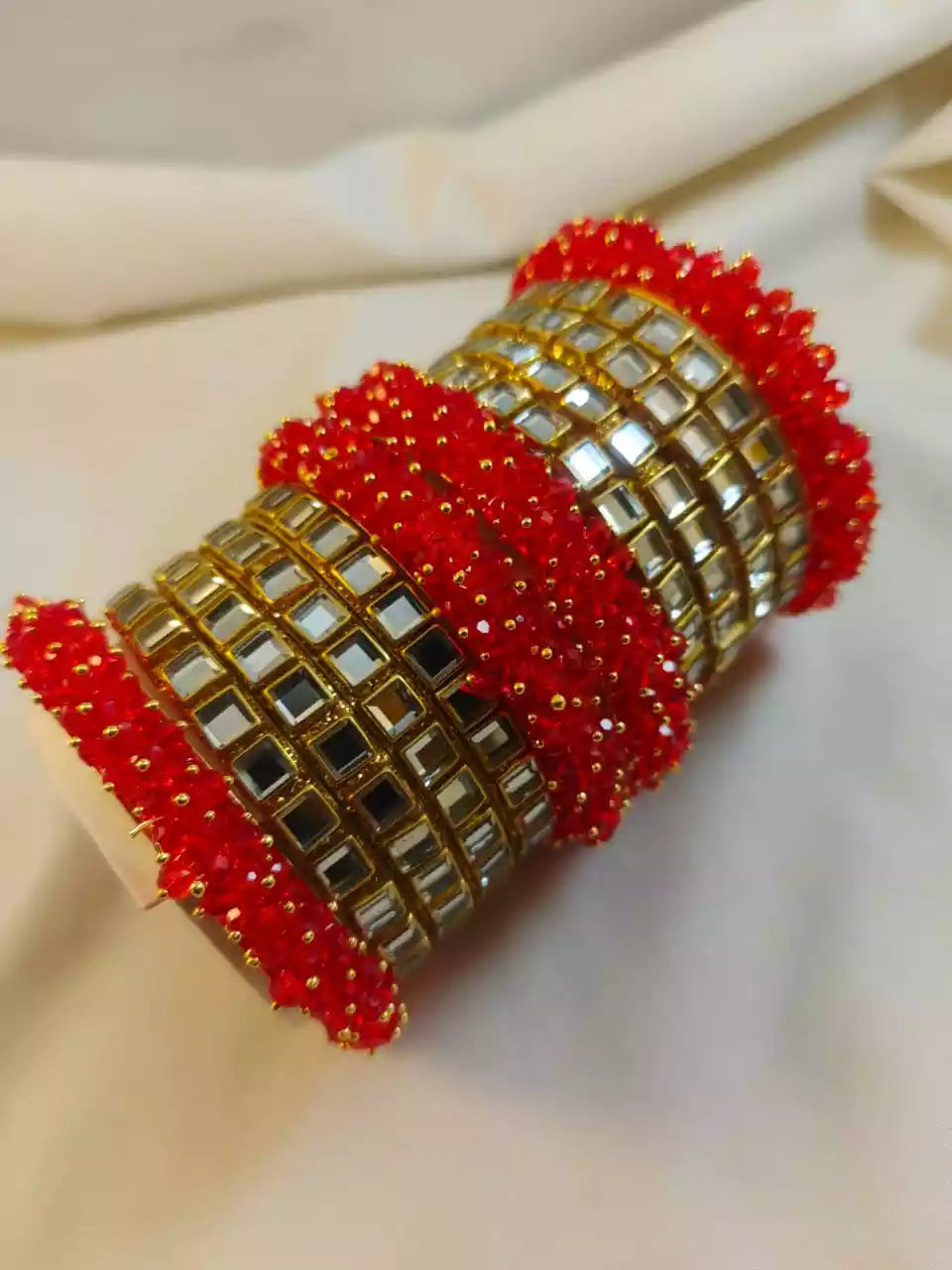 Kundan gajra bangles set