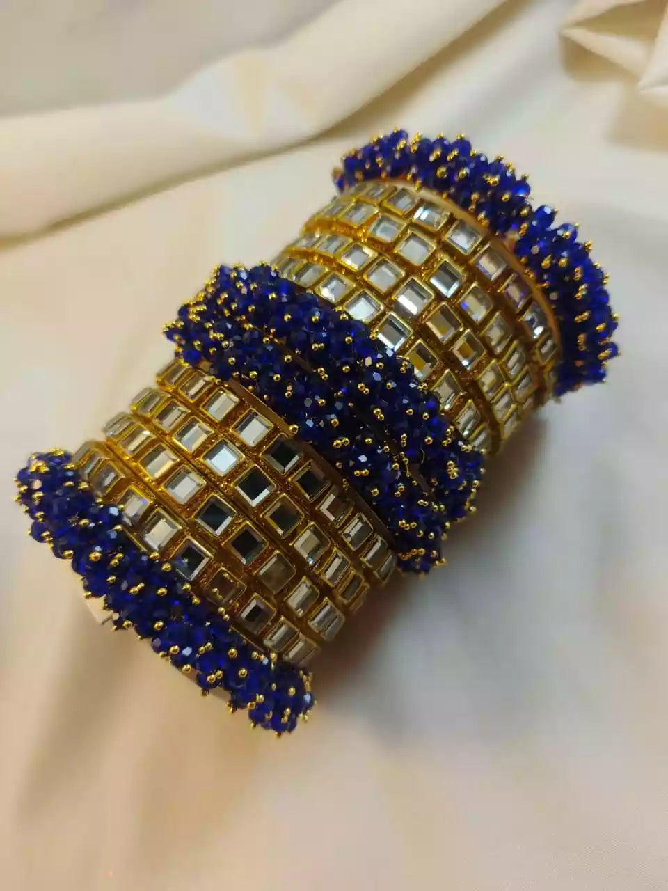 Kundan gajra bangles set