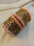 Kundan gajra bangles set