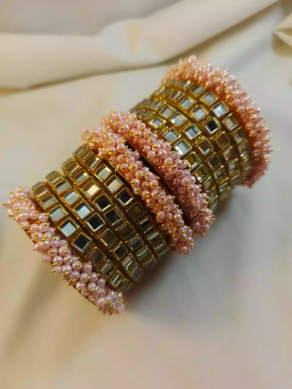 Kundan gajra bangles set