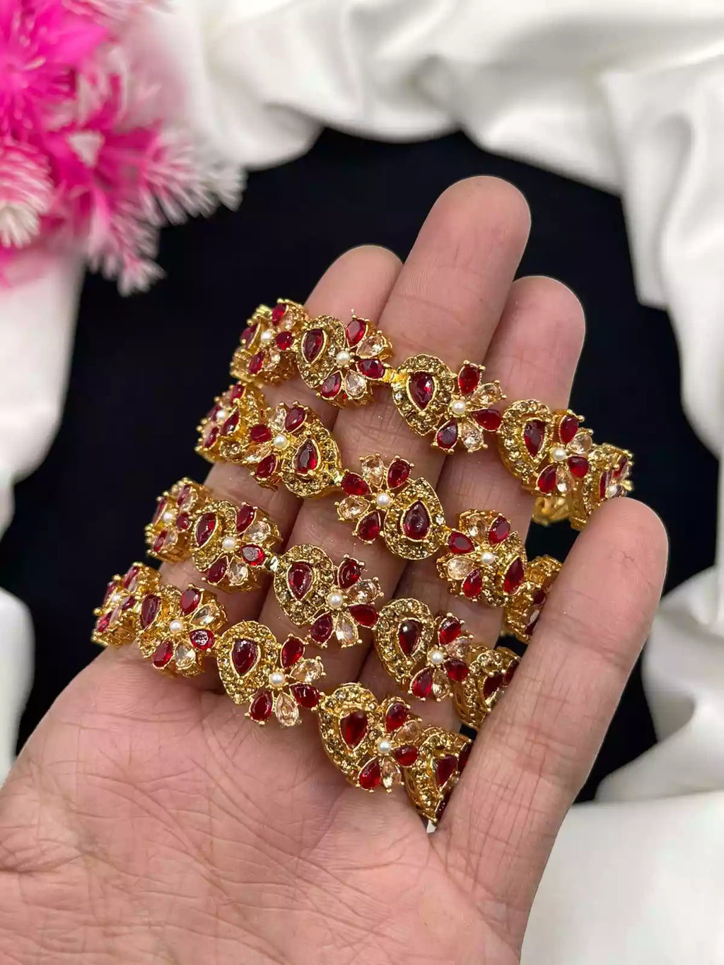 Zircon 4pcs bangles set