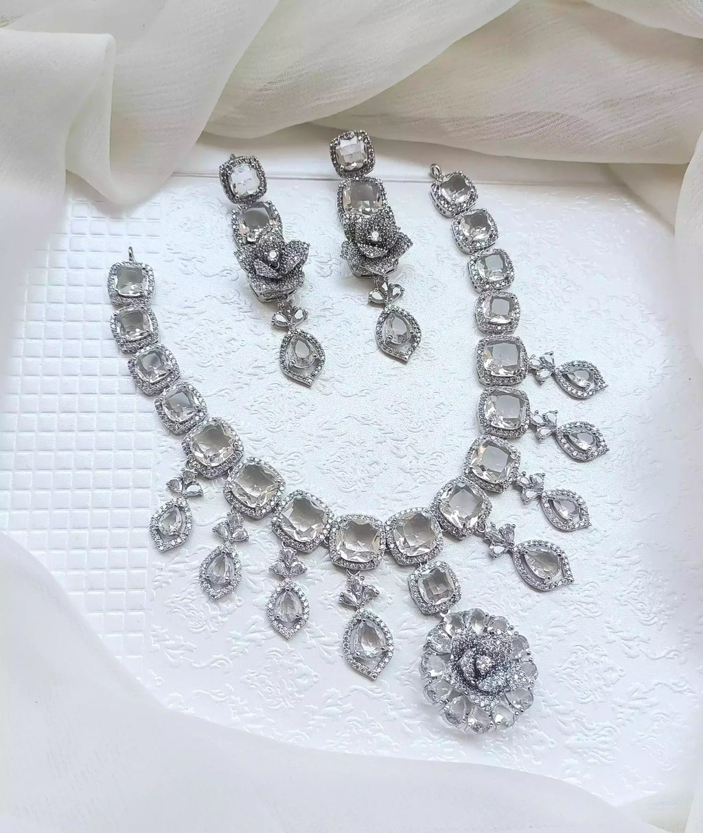 3D floral necklace set