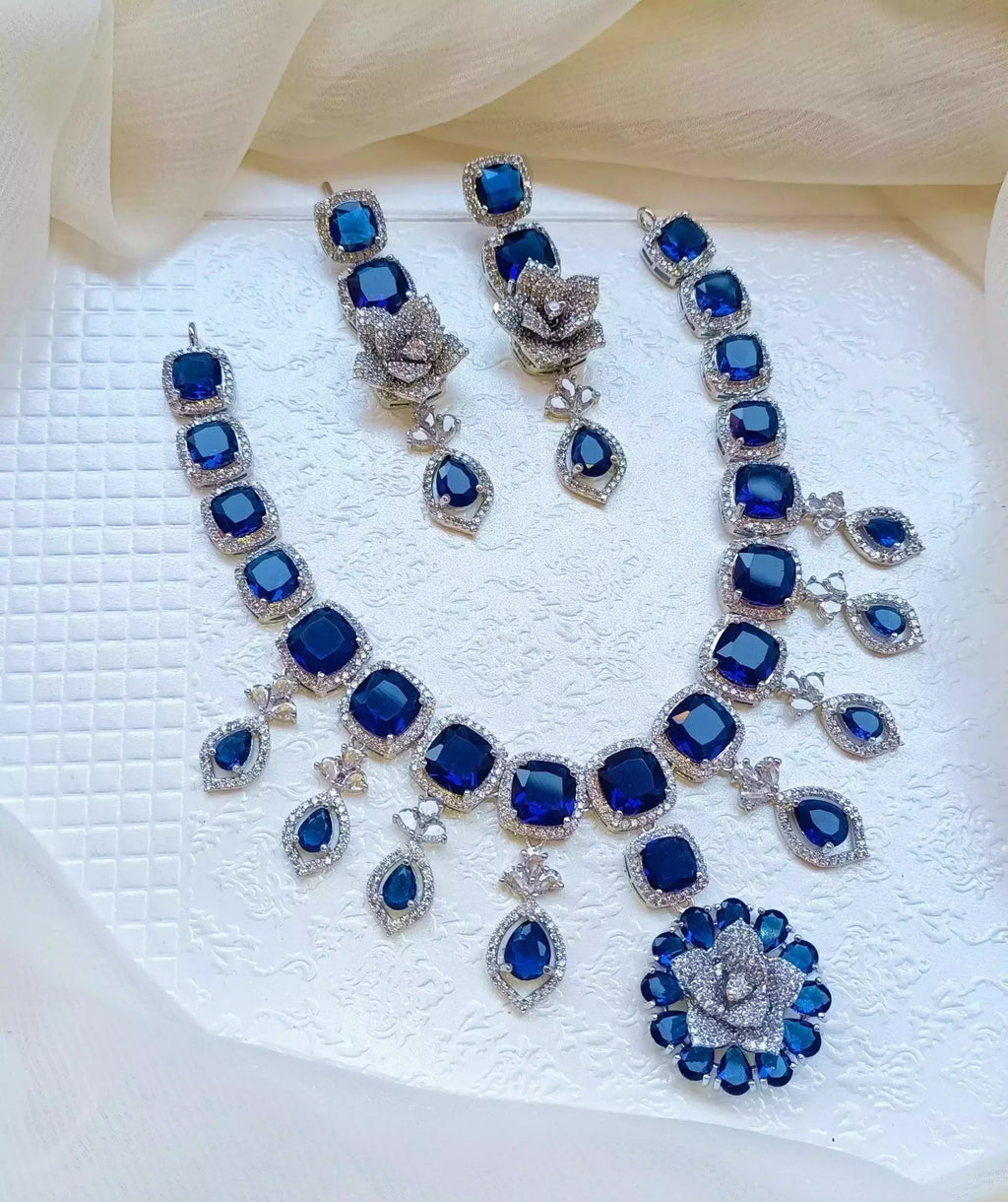 3D floral necklace set