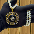 Calligraphy pendant with maala