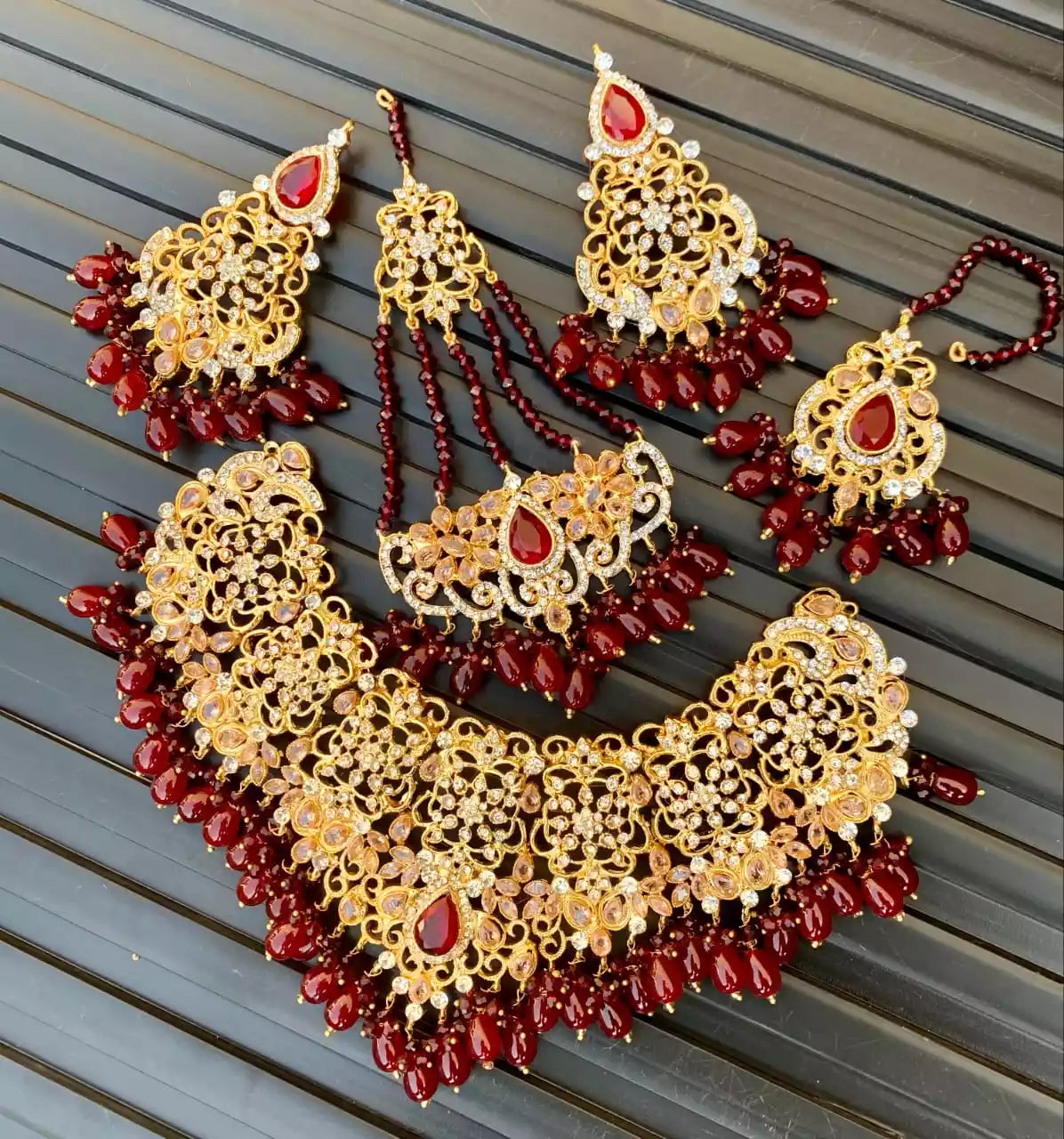 Zircon bridal set with jhumar Main image