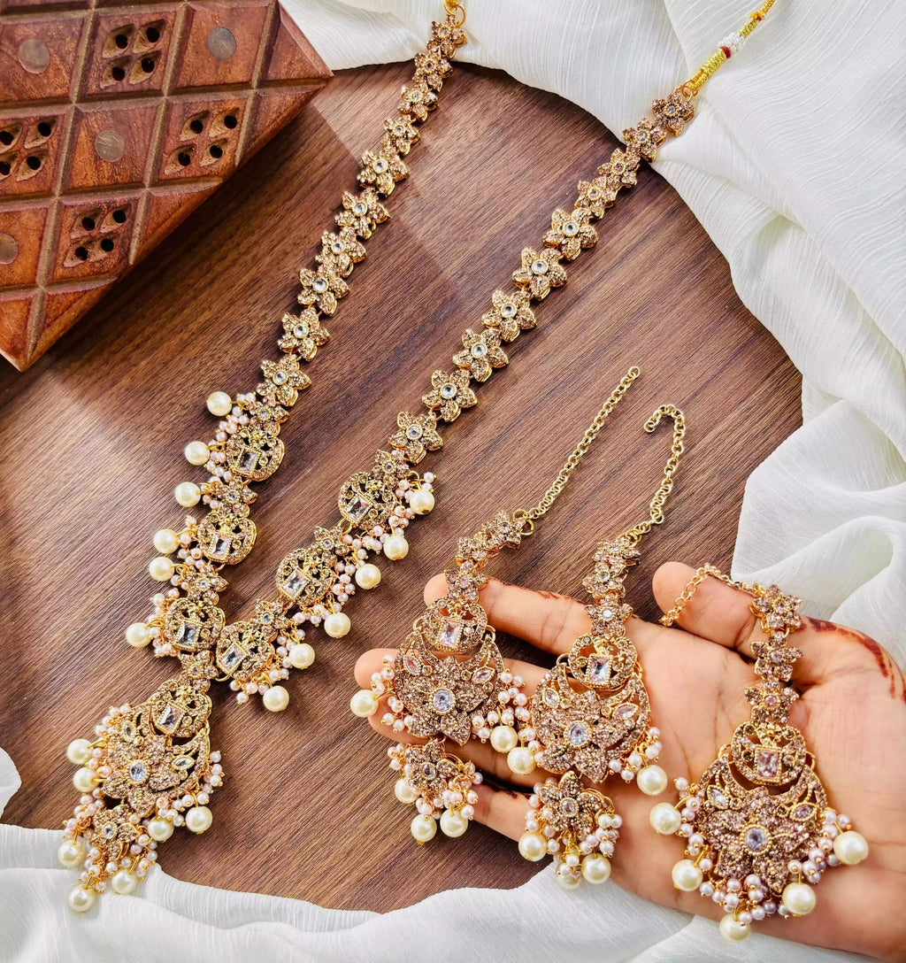 Zircon maala set with teeka