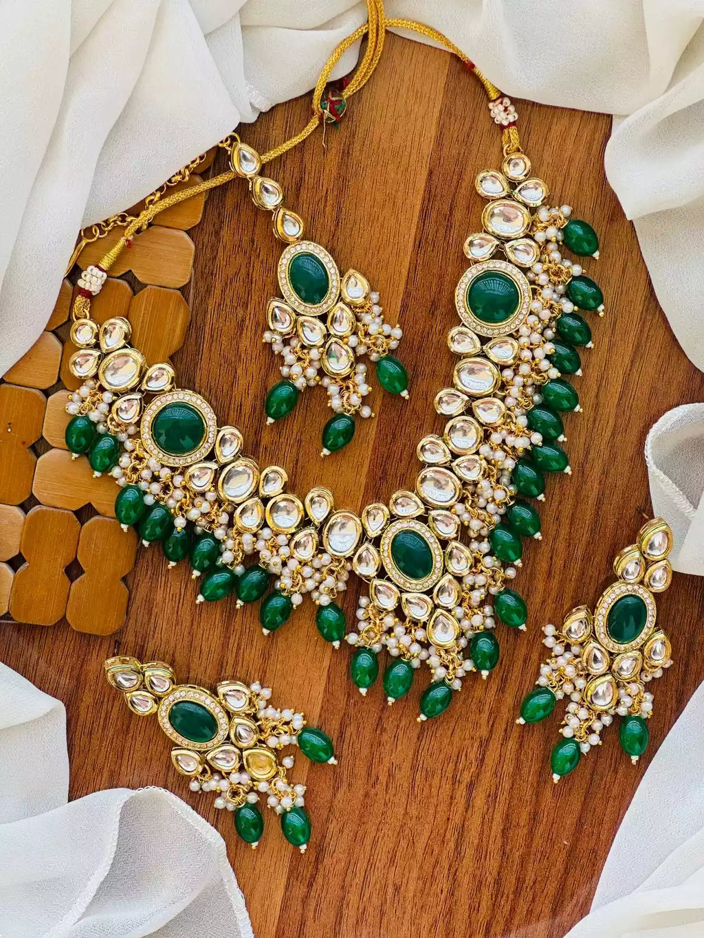 Jaipuri kundan necklace set