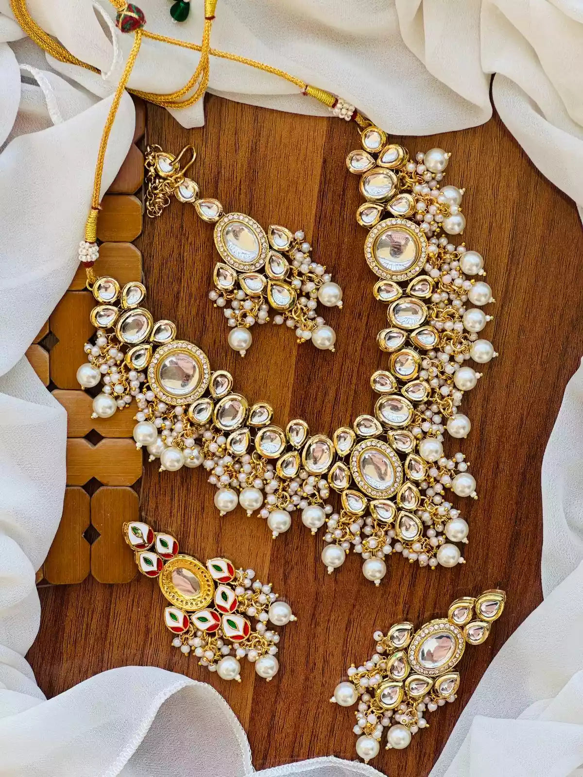 Jaipuri kundan necklace set