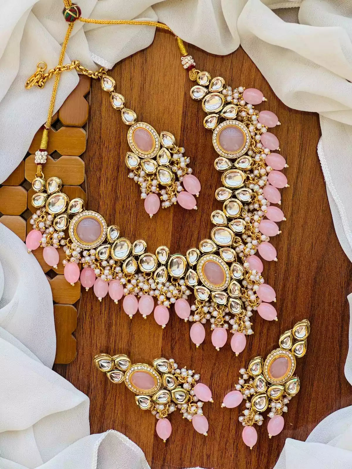 Jaipuri kundan necklace set Main image