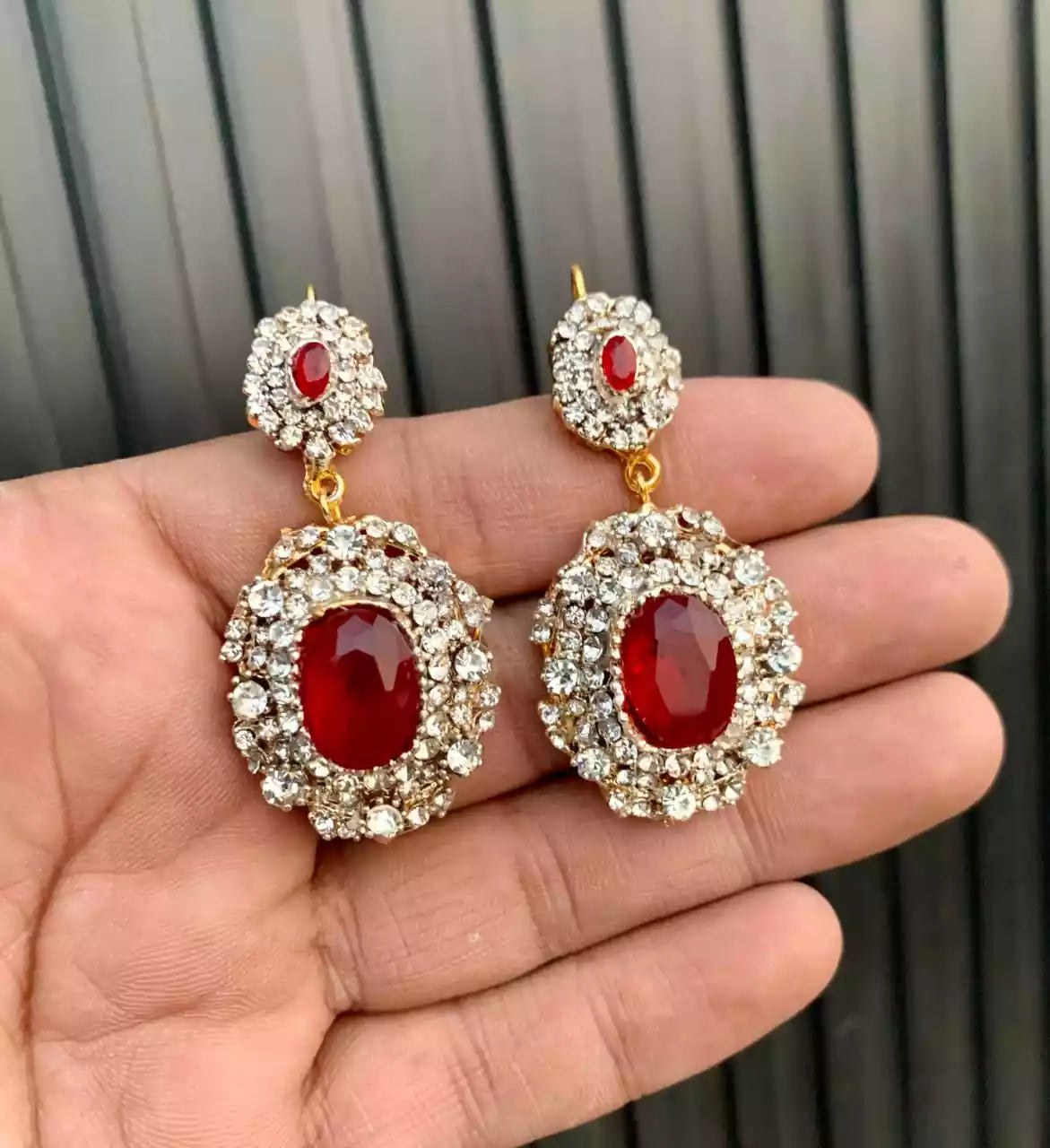 Indian zircon earrings Secondary image