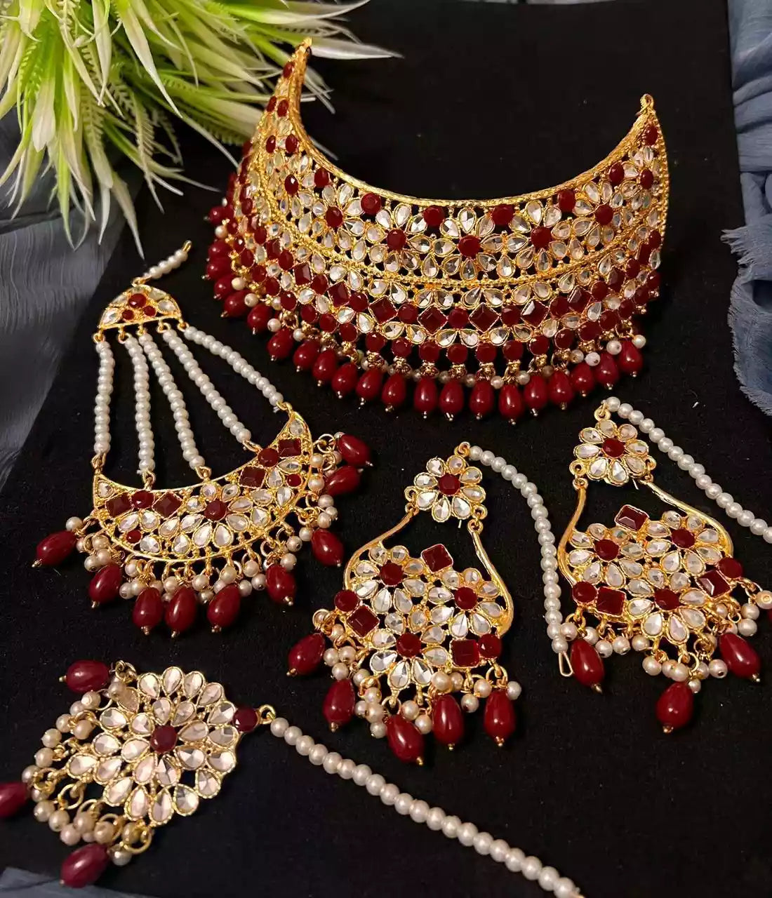 Kundan bridal set with jhumar Main image