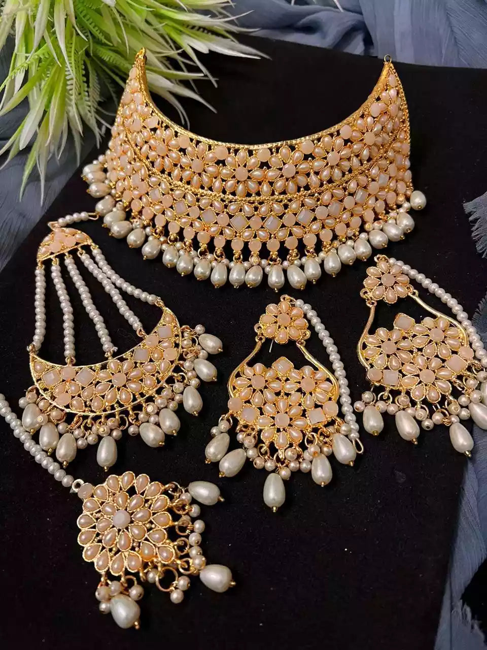 Kundan bridal set with jhumar