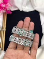 Zircon openable bangle pair