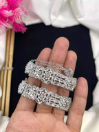 Zircon openable bangle pair