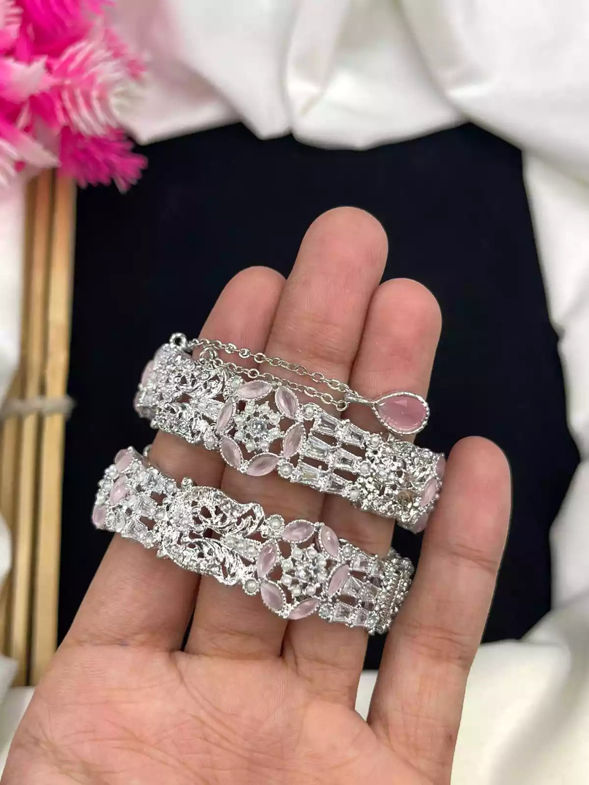 Zircon openable bangle pair Secondary image