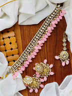 Kundan choker set with teeka