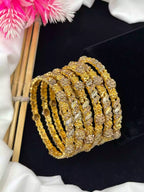 Gold plated two tone polish bangles