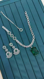 American diamond necklace set with teeka