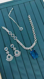 American diamond necklace set with teeka