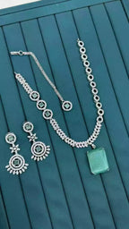 American diamond necklace set with teeka
