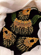 Zircon heavy pearl choker set