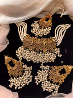 Zircon heavy pearl choker set
