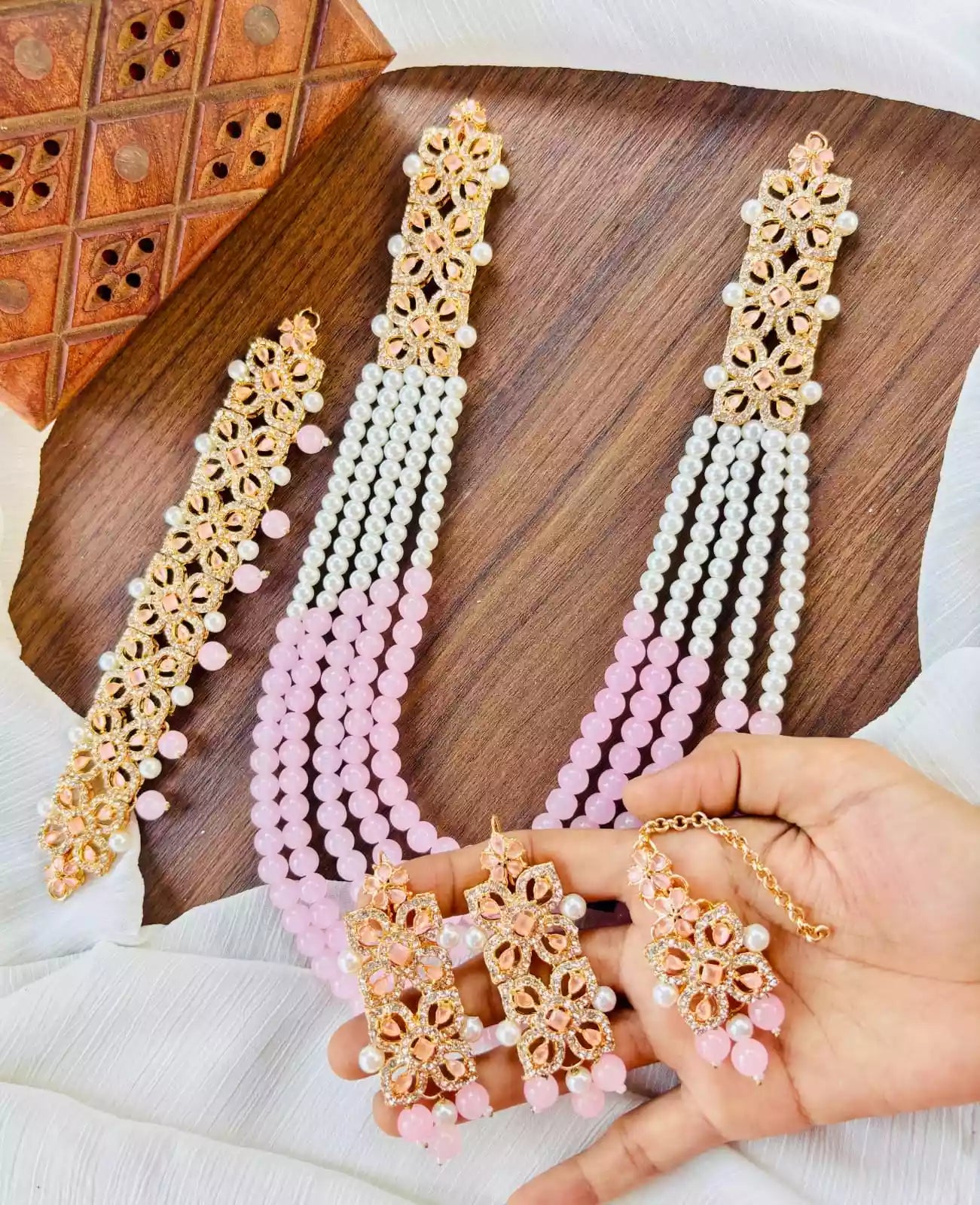 Zircon bridal set with maala