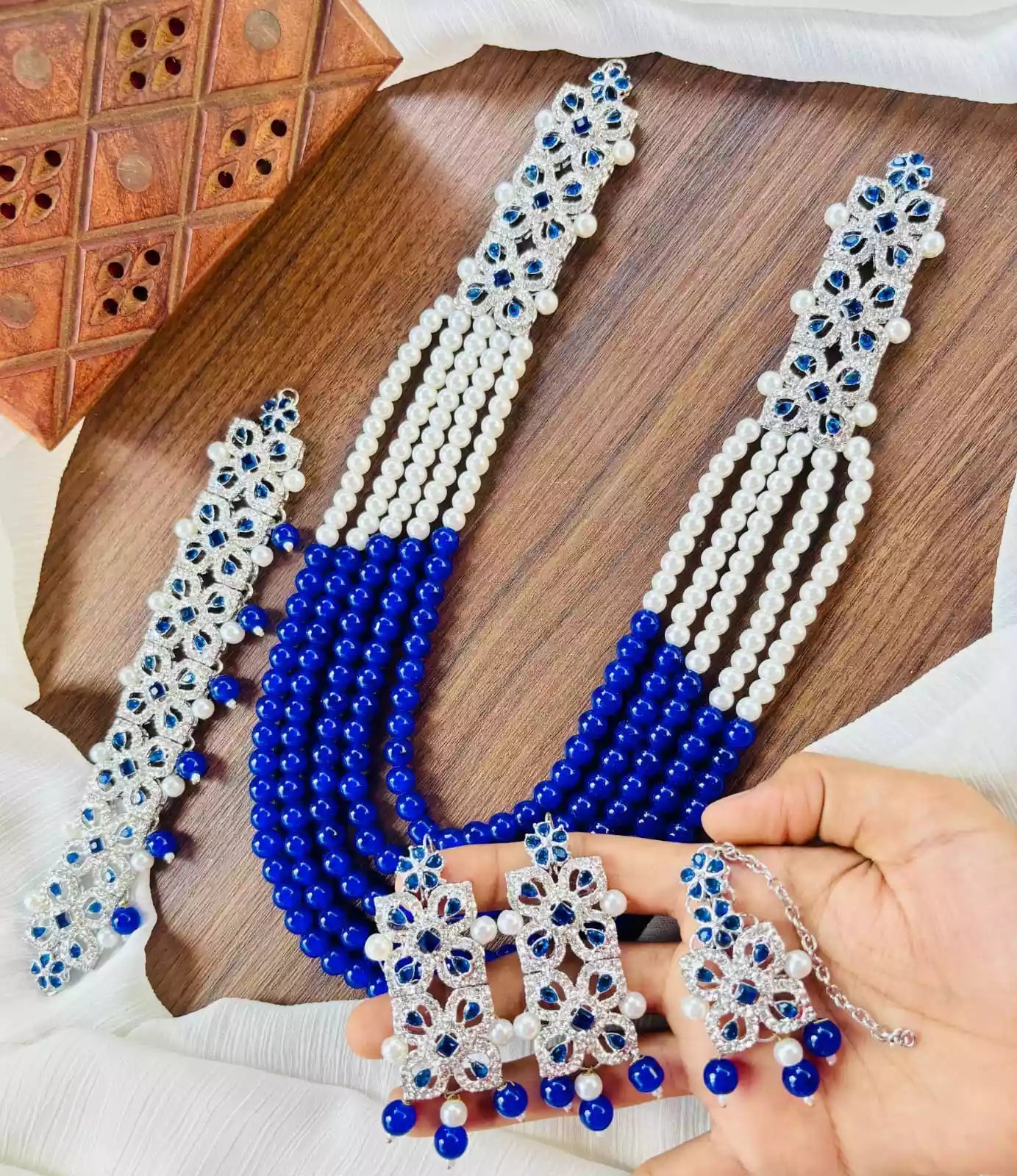 Zircon bridal set with maala