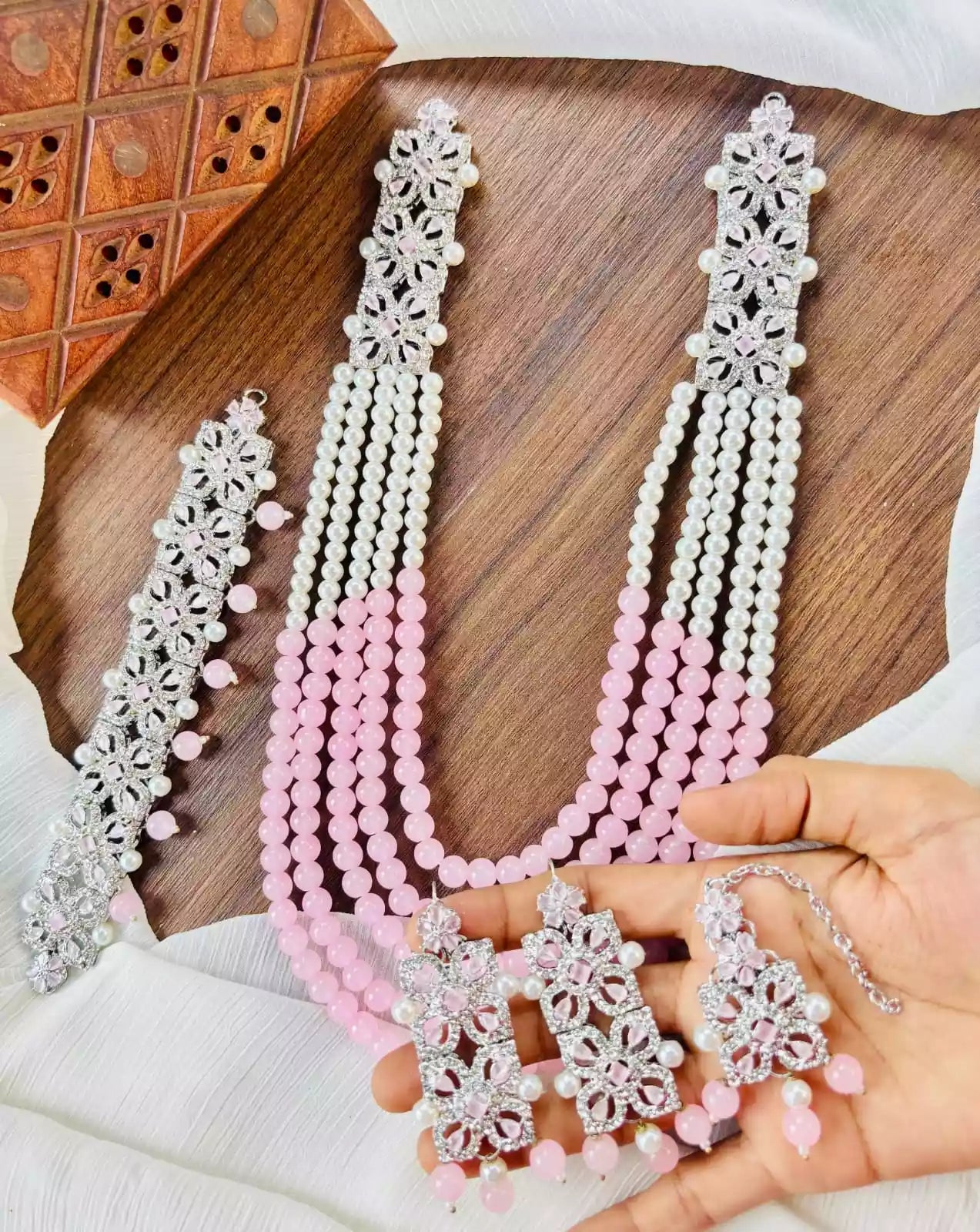 Zircon bridal set with maala