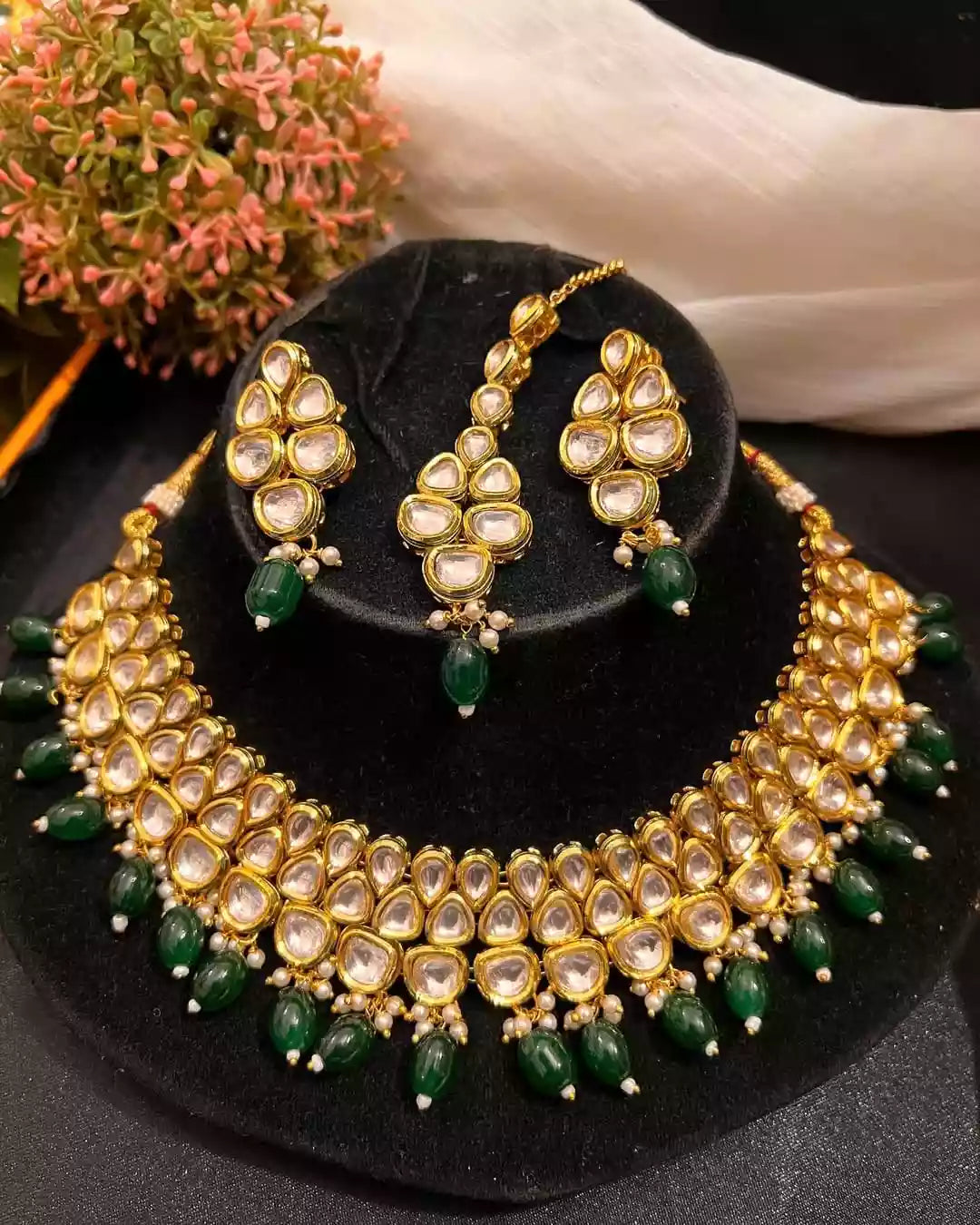 Indian kundan bridal set with back meenakari