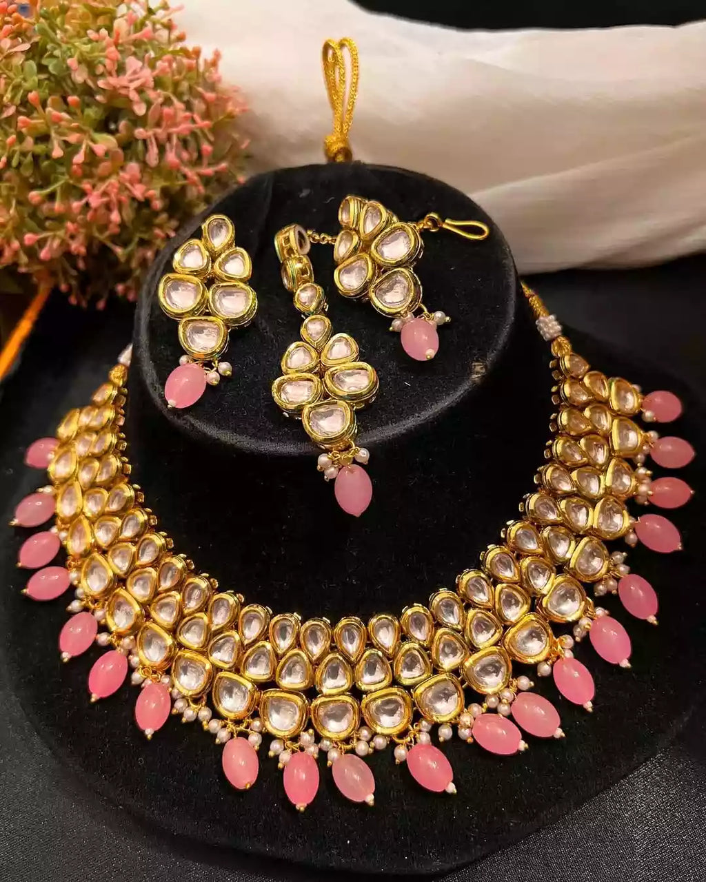 Indian kundan bridal set with back meenakari