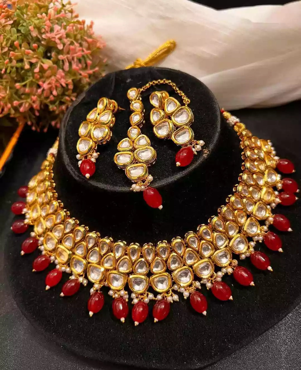 Indian kundan bridal set with back meenakari