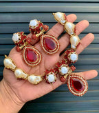 Crafted mother of pearl necklace set