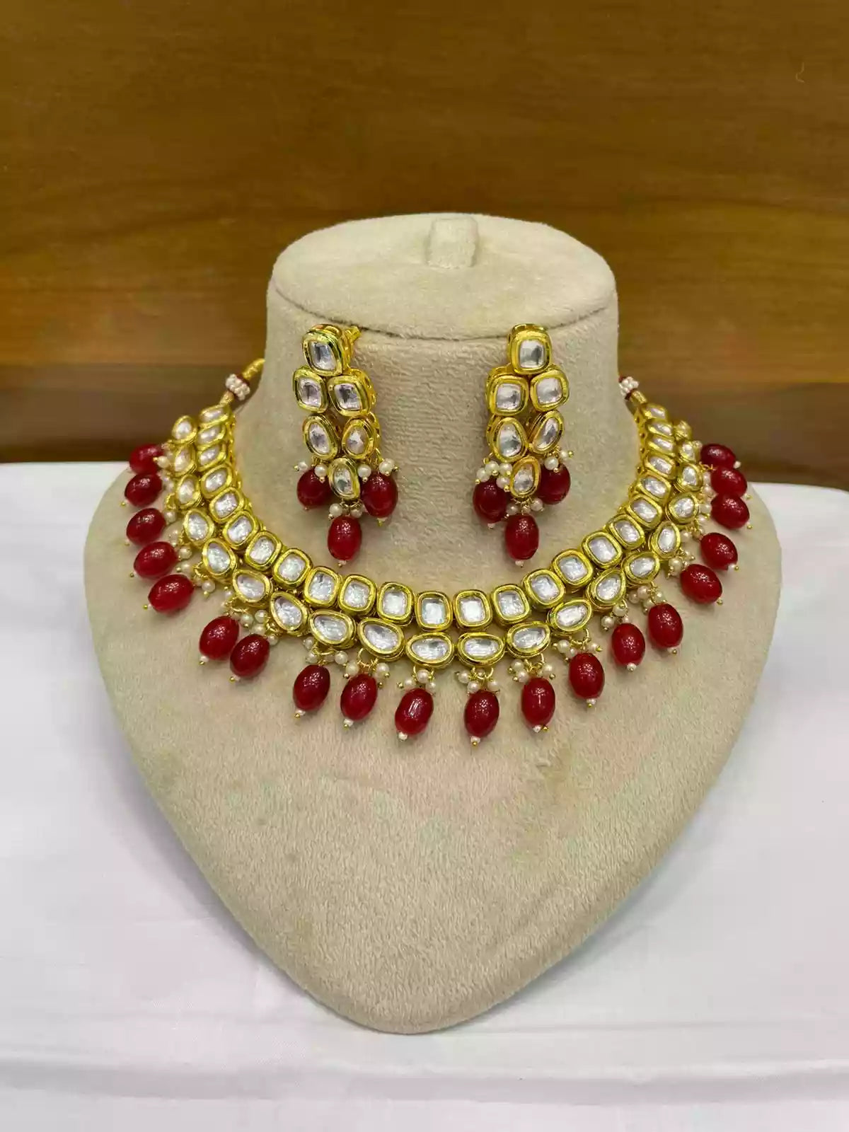 Indian kundan set with back meena