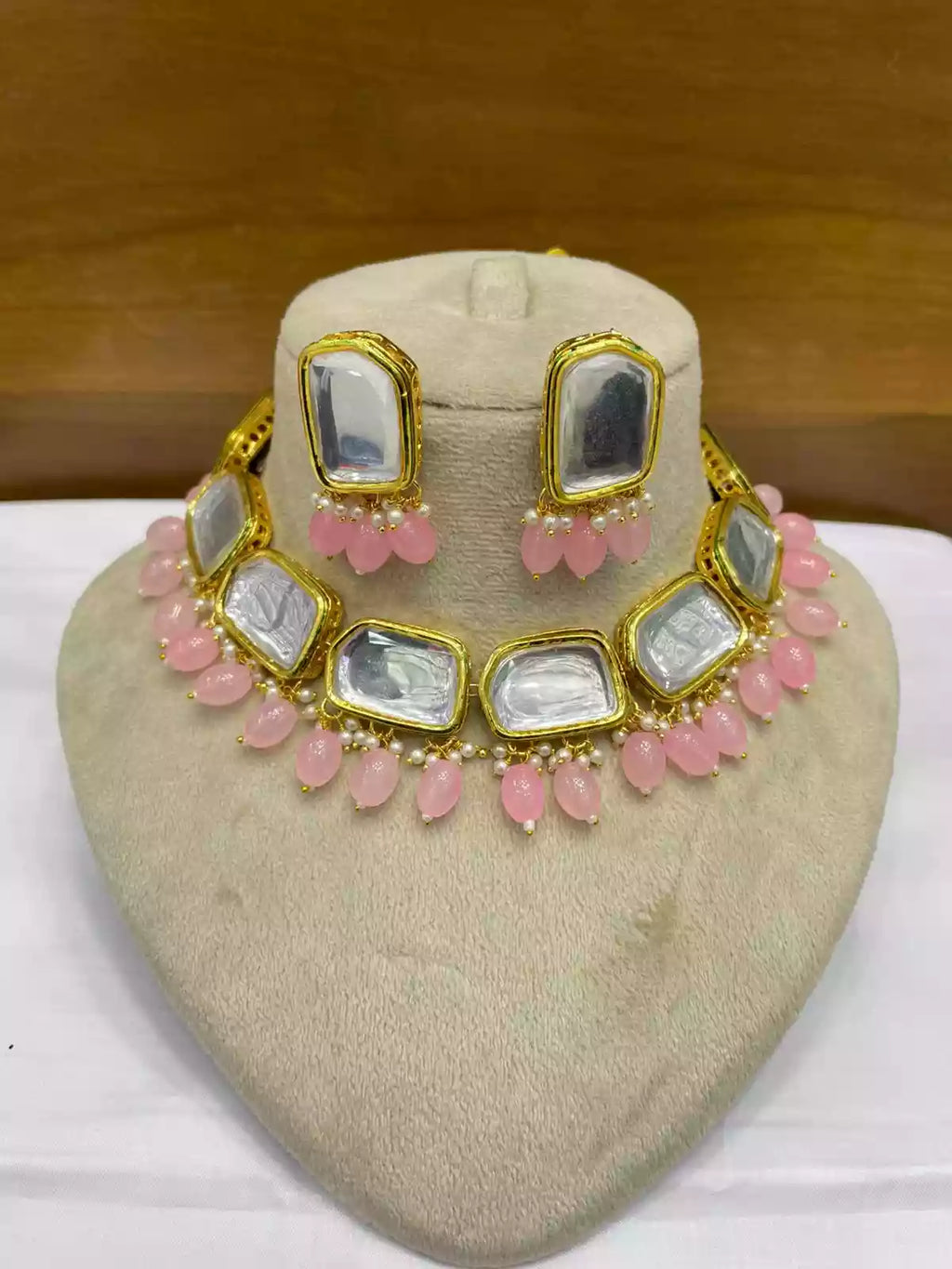 Indian kundan set with back meena